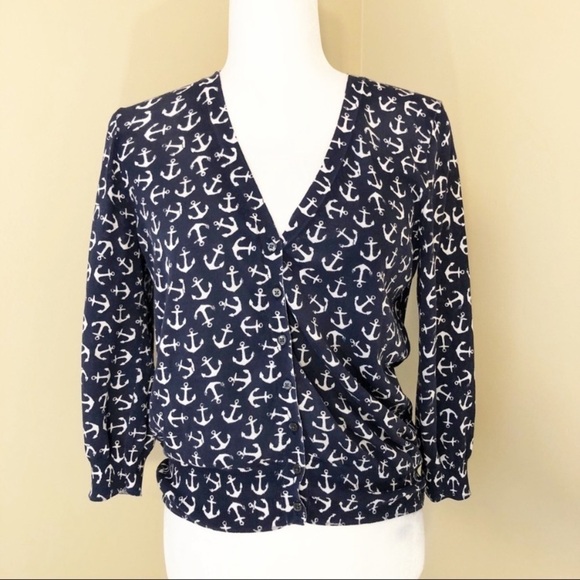 J. Crew The Clare Cardigan Anchor Print - S - Picture 9 of 9